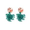 Boho Floral Drop Earrings Handmade Multi-Layer Pendant With Enamel Finish Women Fashion Statement Jewelry
