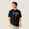 Li Ning Sports Trend Series Letter Round Neck Breathable Versatile Loose Short Sleeve T-Shirt Men Tops Black AHSV483-4