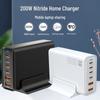 200W GaN Charger: Supports 5V/9V/12V/15V/20V Fast Charging for Apple & Huawei Multi-Port Devices.