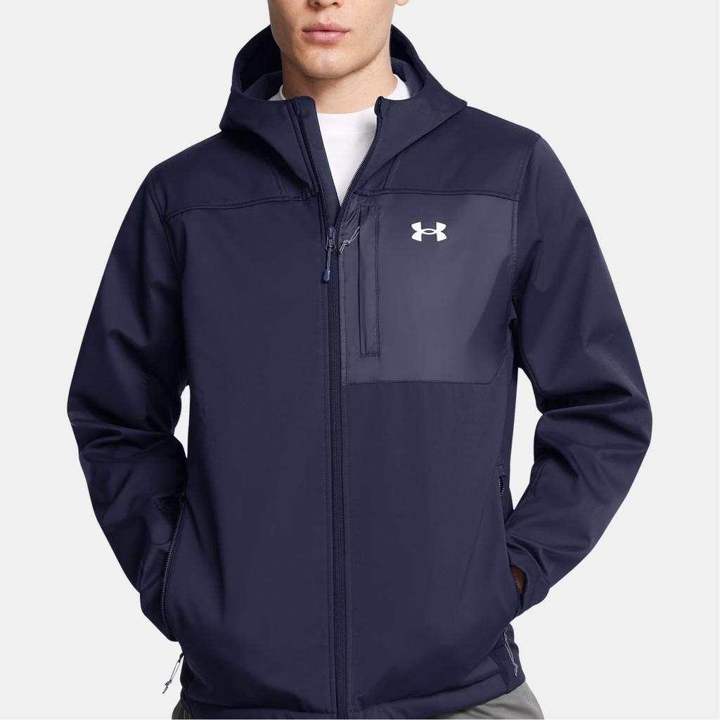Under Armour Coldgear Storm Training Series Kapuzenjacke Bequem Stilvoll Reißverschluss Langarmjacke Herrenjacken Marineblau 1371587-410