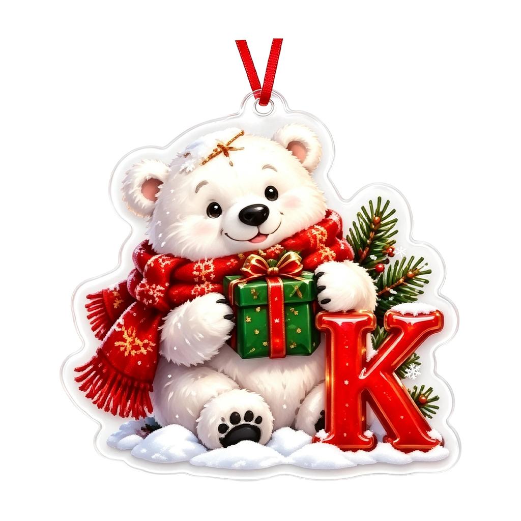 Weihnachtsbrief 2D Acryl Hängeornament, Weihnachtsdekoration für Baum und Zuhause