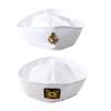 Fashion White Captain Sailor Hat Fancy Cosplay Hat Marine Captain Cap Military Hat for Travel Beach Dance Bar Cosplay