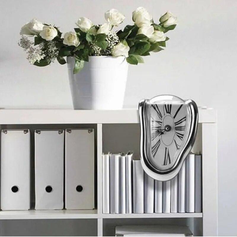 New Novel Surreal Melting Distorted Wall Clocks Surrealist Salvador Dali Style Wall Watch Decoration Gift Home Garden