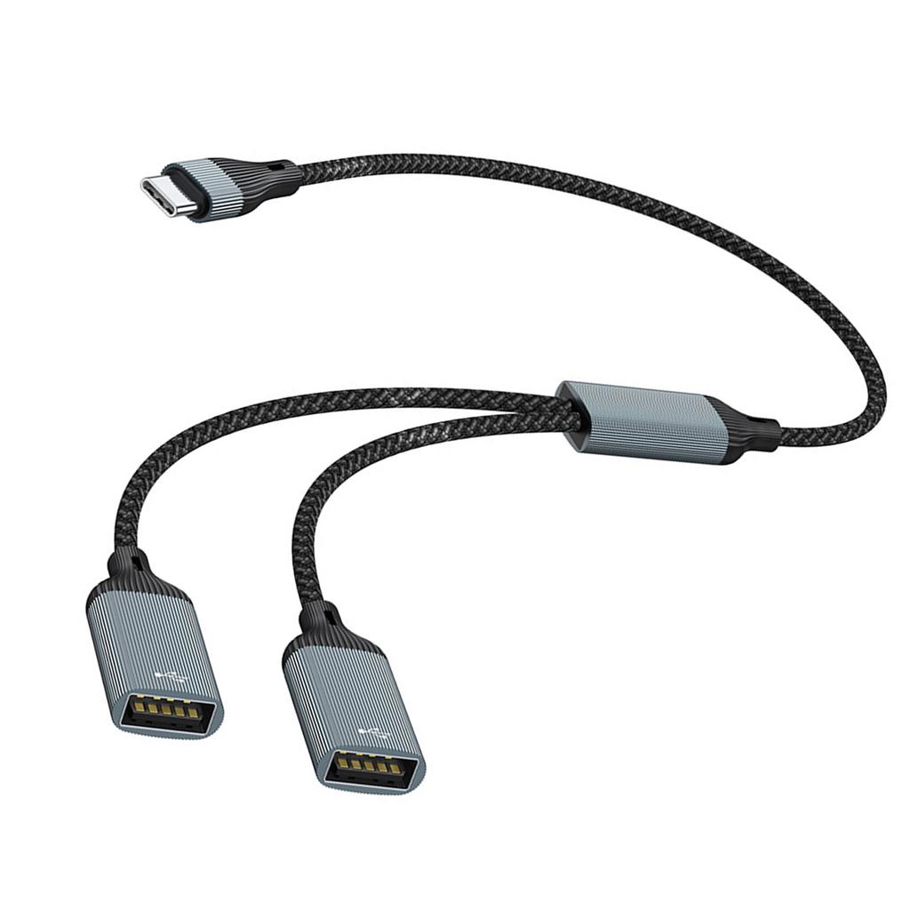 USB C Male To Two USB Female Splitter, Hubs For Laptop Tablet Telephone Gaming Consoles Devices Charging & Data Transfer