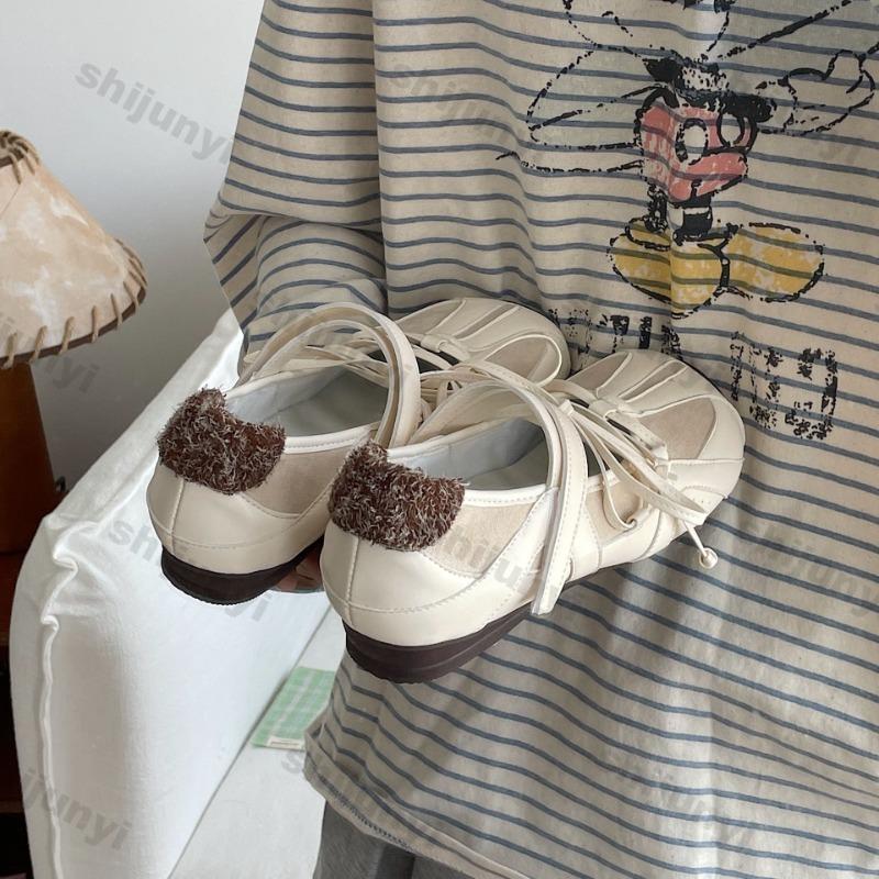 Women's Luxury Casual Shoes Spring Autumn New Fashion Cross Tied Outdoor Flats Lightweight Comfortable Soft Sole Mary Jane Shoes