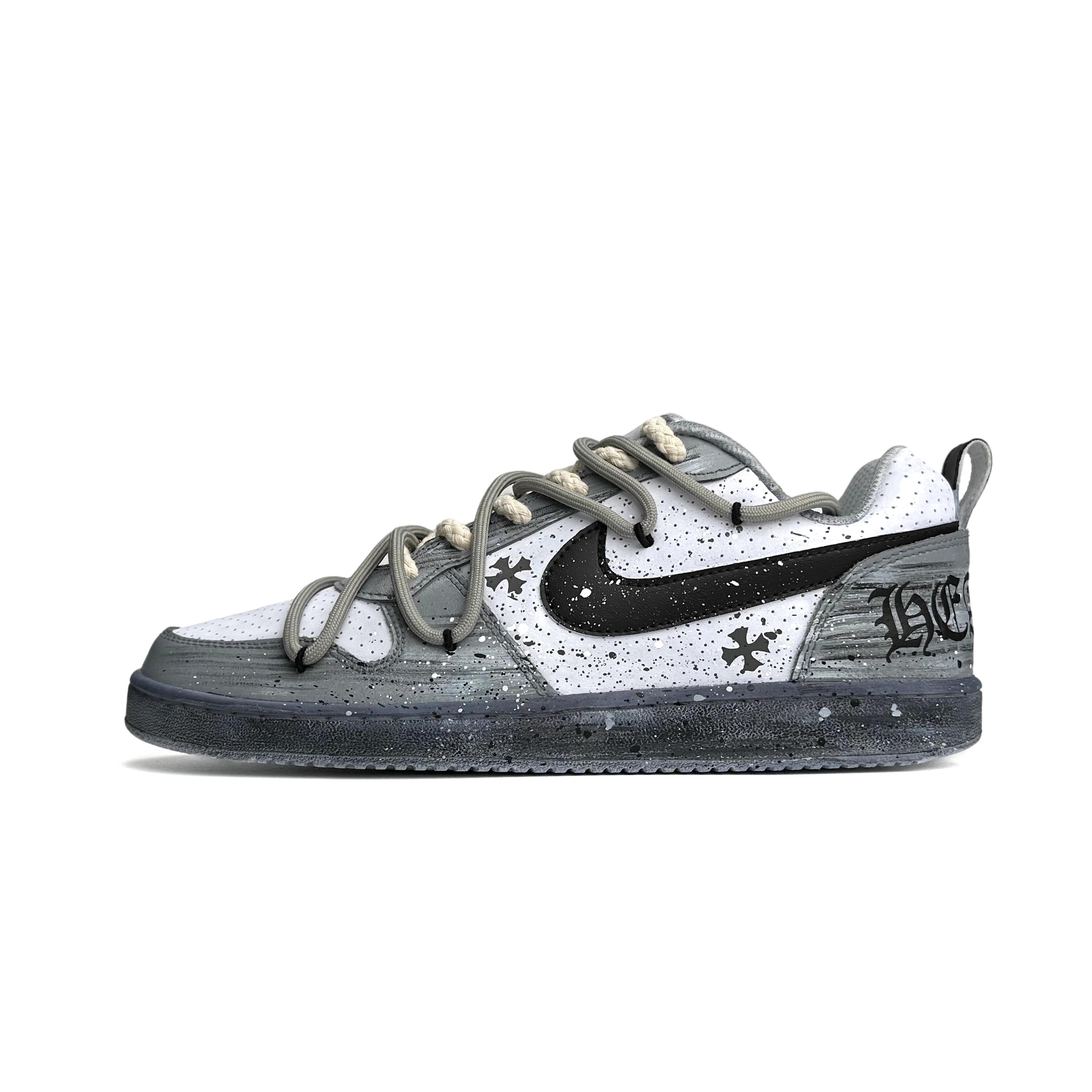 

Nike Court Borough Low top Skateboard Shoes Men s Gray Black 838937-111(Team87-) 40.5