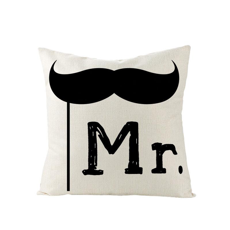 Polyester Pillowcase Valentine's Day Letter Print Sofa Pillowcase Home Ins Nordic Style