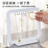 Wooden Multi-Function Entryway Rack: Desktop Necklace Bracelet Hanging Organizer Bedroom Key Storage Stand with Hooks for Wristwear & Accessories