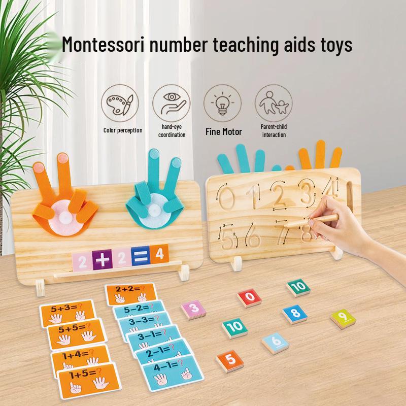 

Montessori Math Learning Aids: Addition & Subtraction Finger Toys for Kids