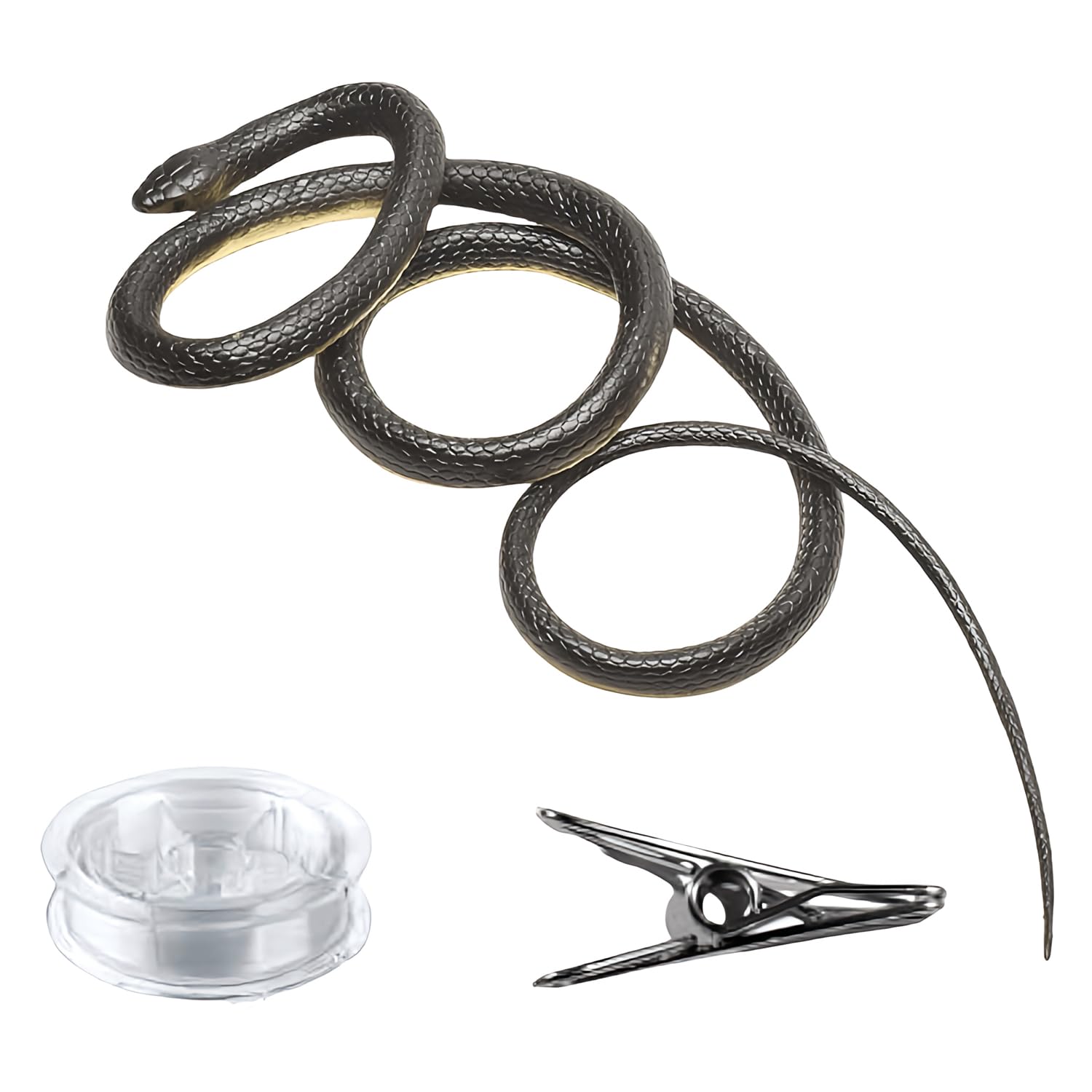 

Lotte Rakka Snake Toy with Realistic Movement Thread and Clip Bird Deterrent Swallow and Pigeon Repellent