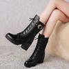 2025 Nové Zimní Dámské Kotníkové Boty PU Kůže Dámské Plyšové Udržují Teplo Krátké Boty Trend Cool Krátké Boty Dámské Boty Botas Mujer