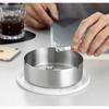 1pc 14cm Car Windproof Stainless Steel Ashtray U-Shaped Groove Thick And Durable Placed Steadily Drop Resistant Easy To Clean
