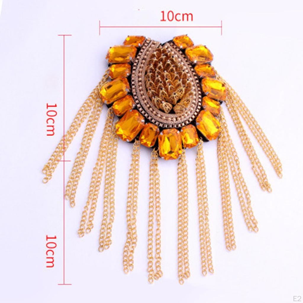 Tassel Link Chain Epaulet Decorative Uniform Decor Stylish Rivet for Party