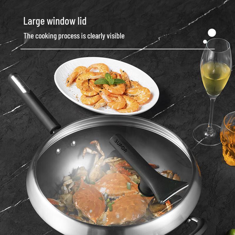 SUPOR Echter Rostfreier Gusseisen-Wok