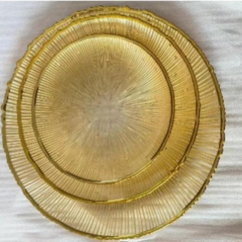 

Nordic Gold-Rimmed Glass Fruit Plate