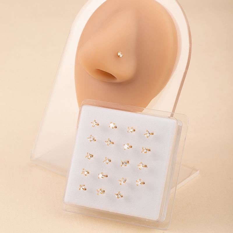 Male and Female Individual Nose Nails 20 pcs золотой