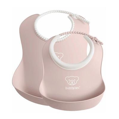 BabyBjorn bavoir bébé lot de 2 bavoirs de démarrage, rose poudré, 2 pièces