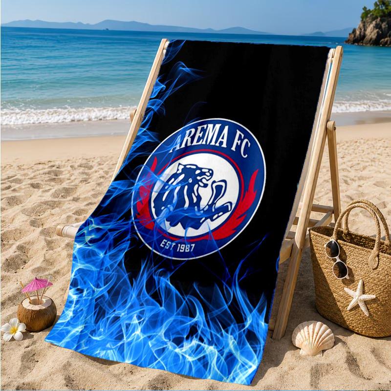 Arema Football club Printed Microfiber Beach Towel, Soft And Absorbent, Quick-Dry, Ideal for Summer Travel, Beach Essential, Swimming Pool