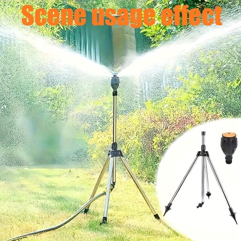 2Pcs/Set Height Adjustable 360° Auto Rotating Sprinkler with Telescopic Tripod, Large Coverage for Garden Lawn Farm Irrigation