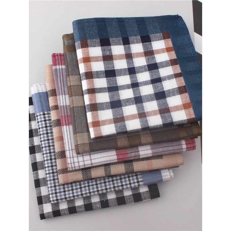 (Buy 10 Get 1 Free) Cotton Gentleman Men Handkerchief Old-Fashioned Classic Handkerchief Women's Portable Thin Cloth Square Scarf