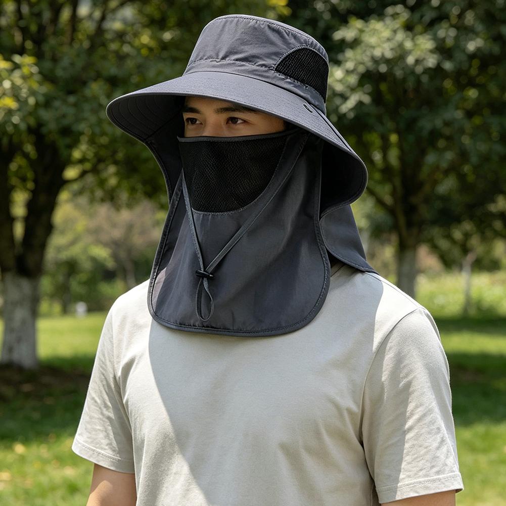 Cappelli Estivi da Sole Protezione UV Cappellino da Caccia Pesca per Esterno Uomo Donna Escursionismo Campeggio Visiera Cappello a Secchiello Patta per il Collo Cappello da Pescatore