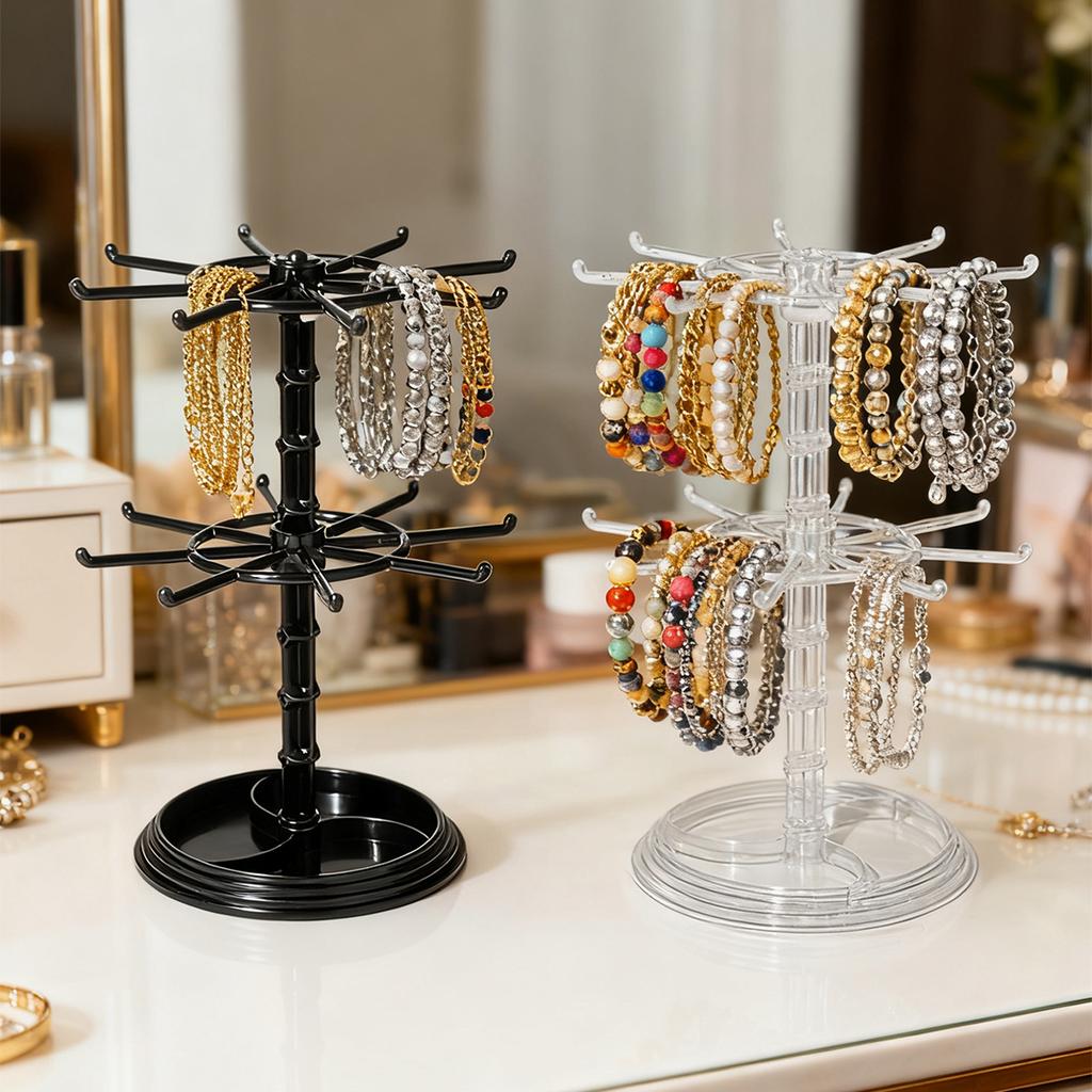 1 Stück 2. / 3. Etage drehbarer Schmuckaufbewahrungsständer Halsketten-Displayständer drehbarer Schlüsselanhänger Armband-Aufbewahrungsständer perfektes Weihnachtsgeschenk