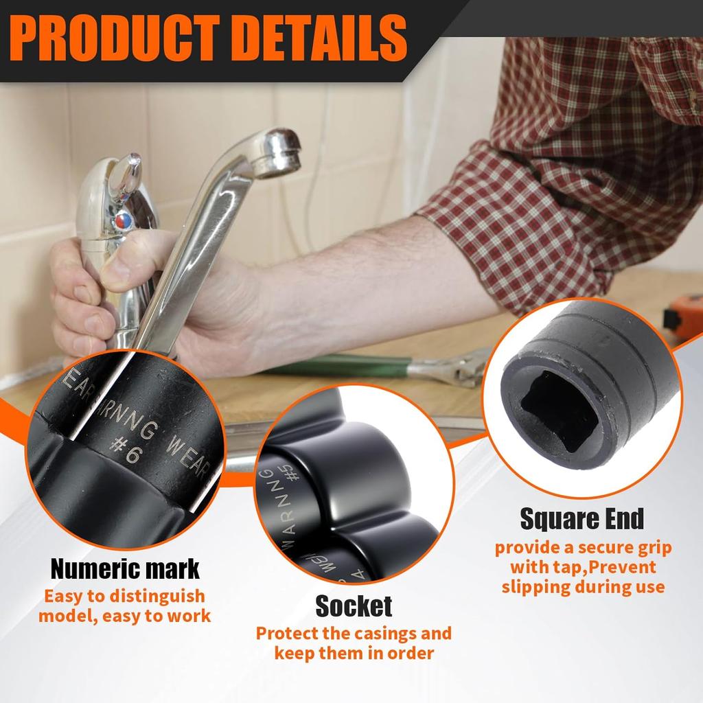 8Pcs Tap Socket Set 1/4 Inch and 3/8 Inch Drive Tap Holder Socket Kit with Socket Holder for Tight Space Fractional MCTI Standard (8pcs)