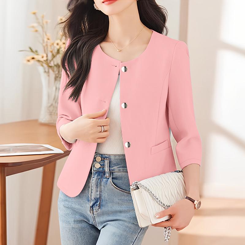 

ZANZEA Женская повседневная блузка с круглым вырезом и рукавом 3/4 XL