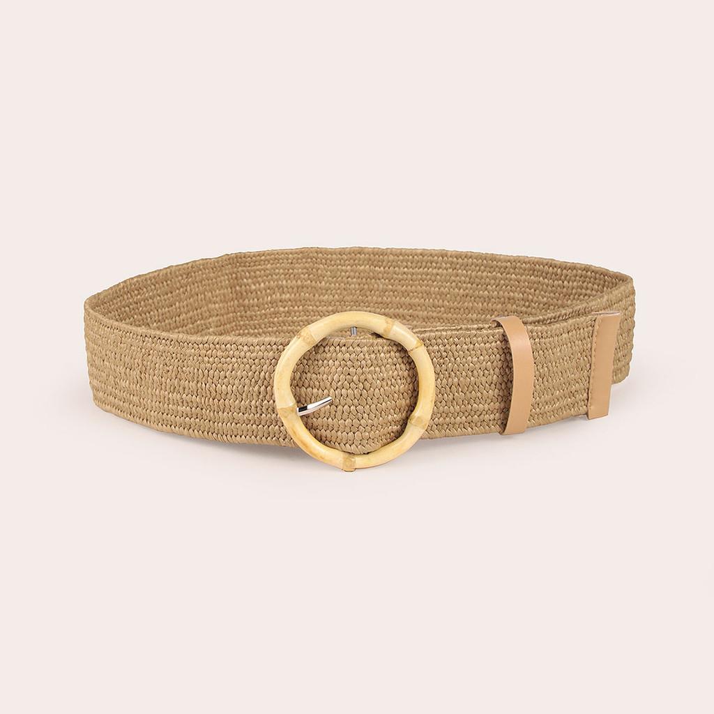Bohemian Woven Nylon Belt With Plastic Buckle For Women Casual Fashion