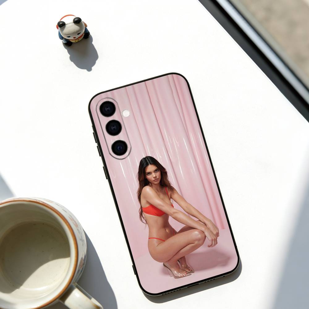 Kendall Jenner Phone Case For Samsung Galaxy A73,A72,A71,A70,A53,A52,A51,Soft Black Cover