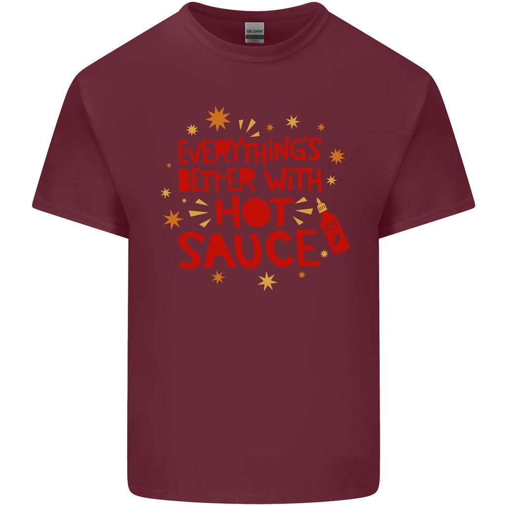 Everythings Better With Hot Sauce Funny Food Unisexs Light Cotton Tshirt
