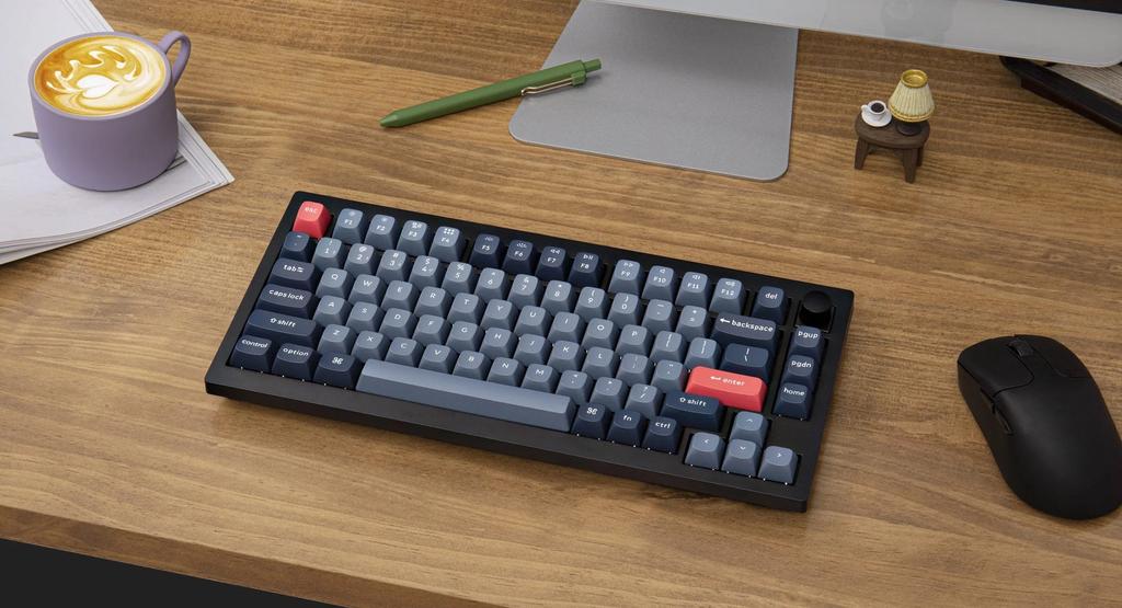 Keychron - V1 Max QMK/VIA Wireless Custom Mechanical Keyboard - Fully Assembled Knob Brown Mechanical Keyboard