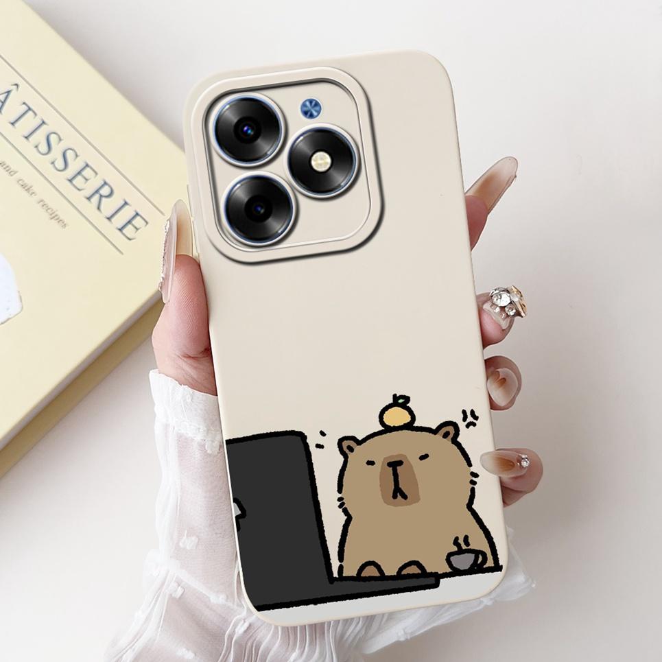 Luxus Modische Rückabdeckung Für Tecno Spark GO 2024 BG6 Hülle Weiches Silikon SparkGO 2024 Handyhülle Hase Katze Blume Panda Funda