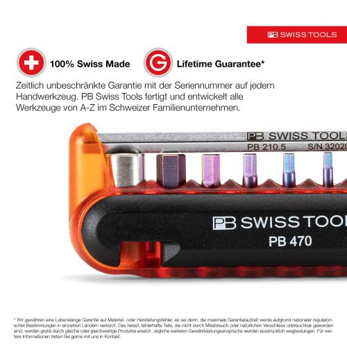PB Swiss Tools 470RedCBB Bike Tool Set (9-Piece Set) Red (Box) 470REDCBB