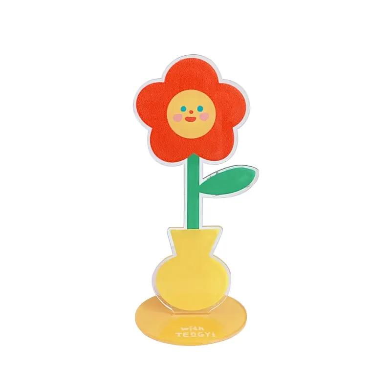 Creative Flower Photo Clip Acrylic Card Holder Table Number Holder Note Memo Holder Wedding Party Desktop Decoration Card Clamp