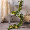 Couronne de citrons artificiels avec plantes vertes couverture de porte murale pour la maison décoration de fête de mariage vacances table à manger