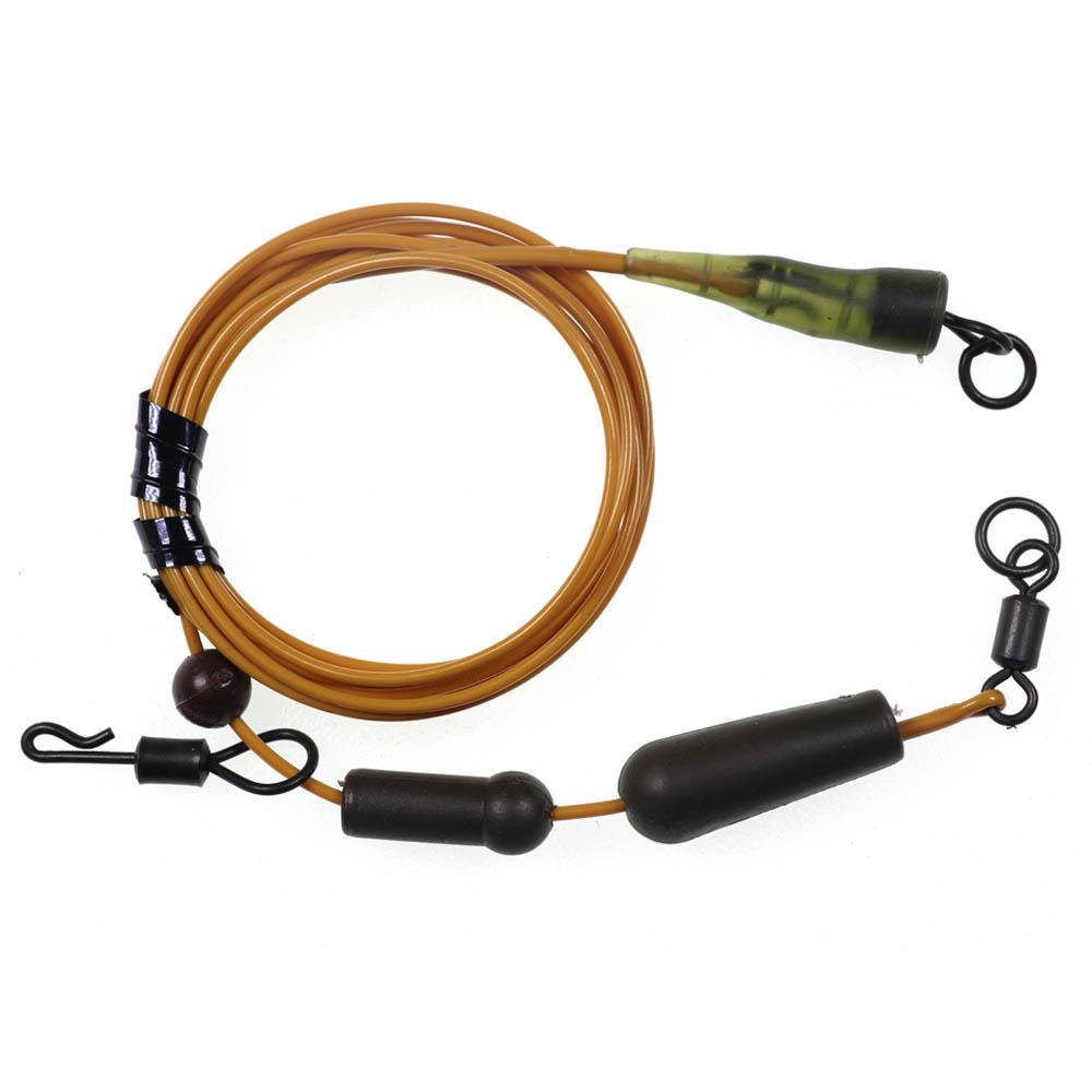 Bimoo 1PC 30LB 35LB 45LB Fluoro Carbon Fused Carp Link High Carbon Carp Main Line Braided Carp Leader Trace with Terminal Swivel