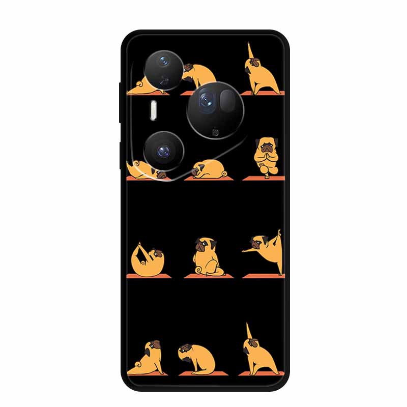 For Huawei Pura 80 Ultra 5G Case Coque Cartoon Cat Painted Black Silicone Soft Back Cover For Huawei Pura 80 Ultra Cases Shells