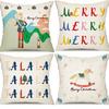 Christmas Snowman Bell Pillowcase Living Room Bedroom Bed Backrest Cushion Home Festive Atmosphere Decoration Backrest