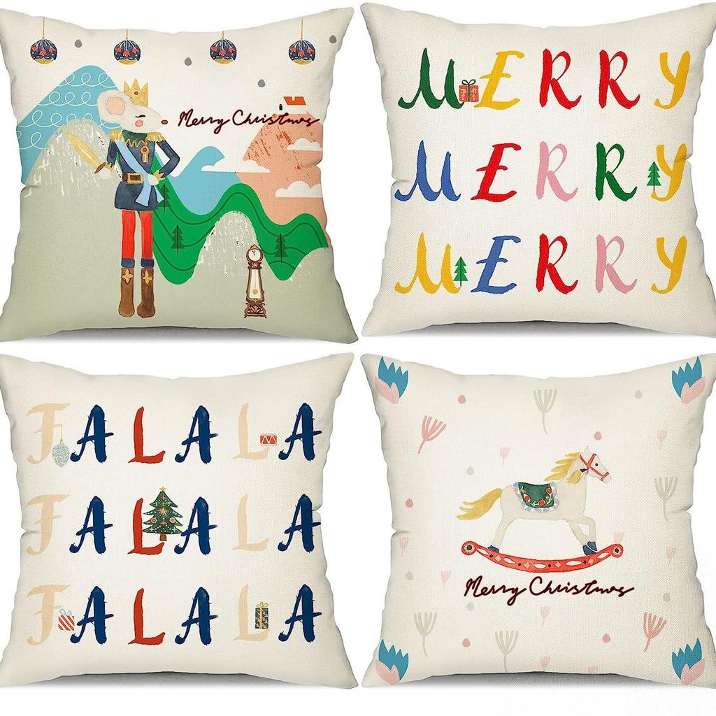 Christmas Snowman Bell Pillowcase Living Room Bedroom Bed Backrest Cushion Home Festive Atmosphere Decoration Backrest