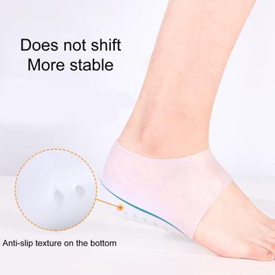 2Pcs/Pair Inner Heightening Socks Wear-resistant Universal Durable Height Increasing Silicone Pad for Unisex