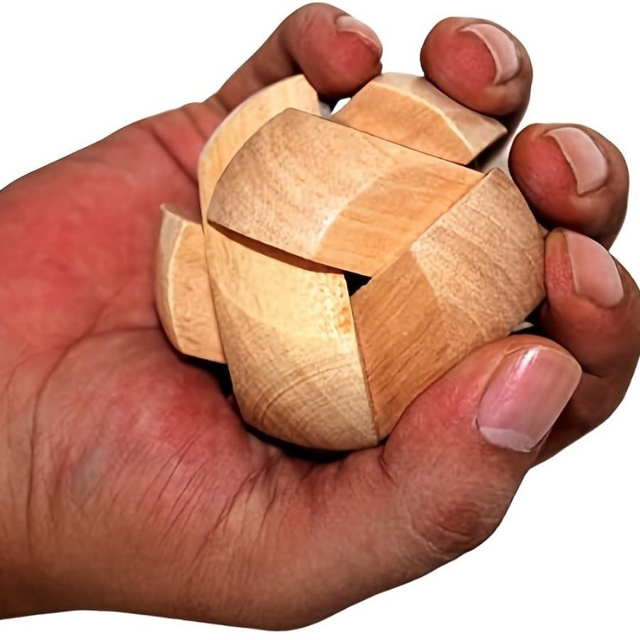 Puzzle 3D in legno Kongming Lock - Rompicapo con palla per rilassarsi, gioco di intelligenza da tavolo, (Design del calcio), Rilascio di pressione in ufficio, puzzle