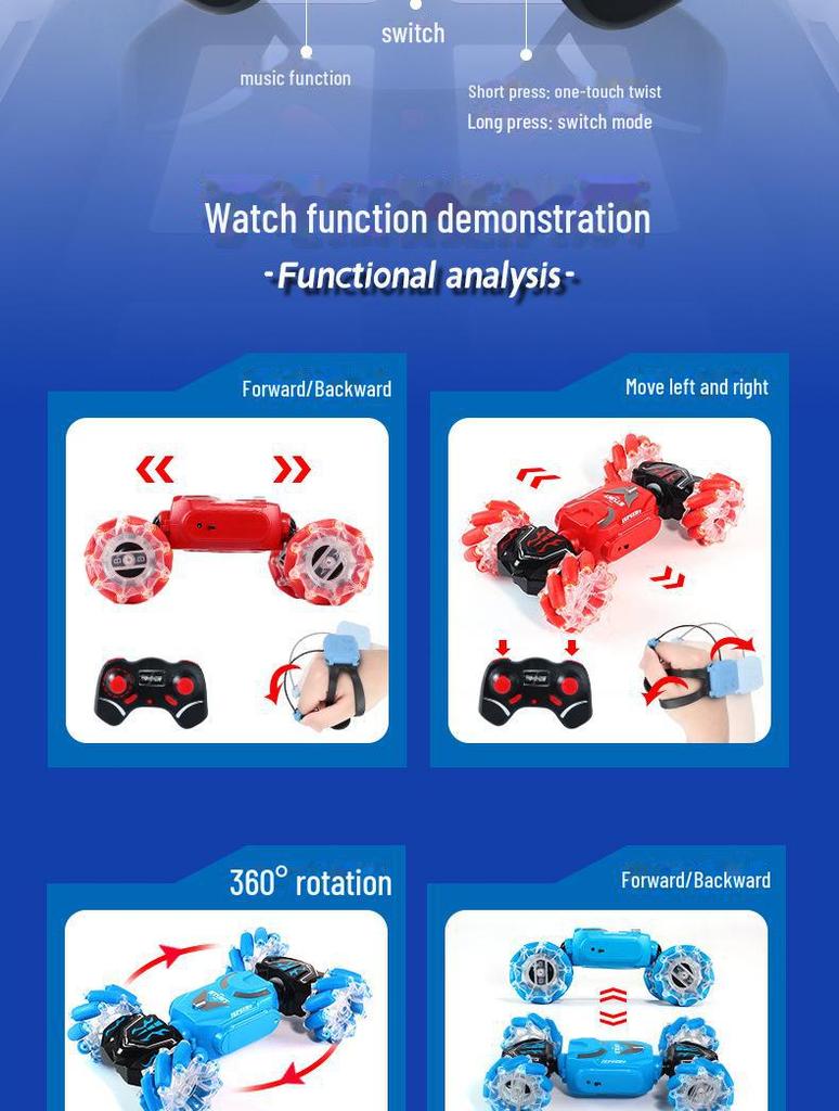 Gesture-Sensing Deformation RC Stunt Car - Large Off-Road 4WD Toy for Kids