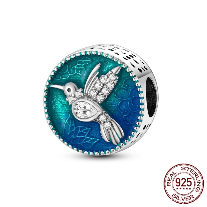 Mula Koppar Blå Resa Flygplan Berlocker Hänge Pärlor Passar Originalpan Armband Smycken För Kvinnor Diy Gåva