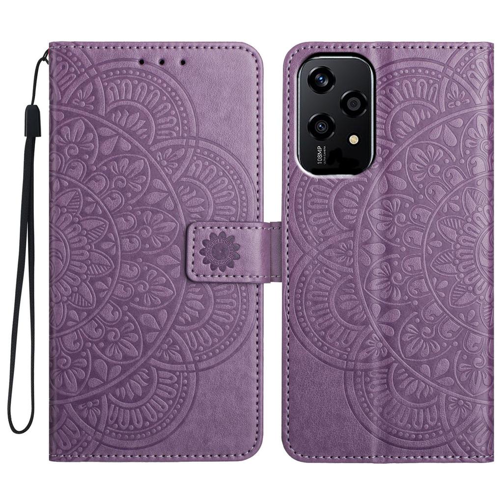 For Honor 200 Lite Lederhülle mit Kartenfächern, Mandala-Muster, Handyhülle mit Ständer