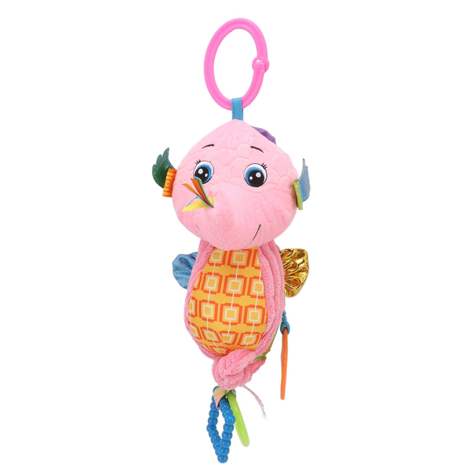 

Stuffed Hanging Rattle Doll Soft Sea Horse Cartoon Hanging Plush Doll for Stroller Infant
