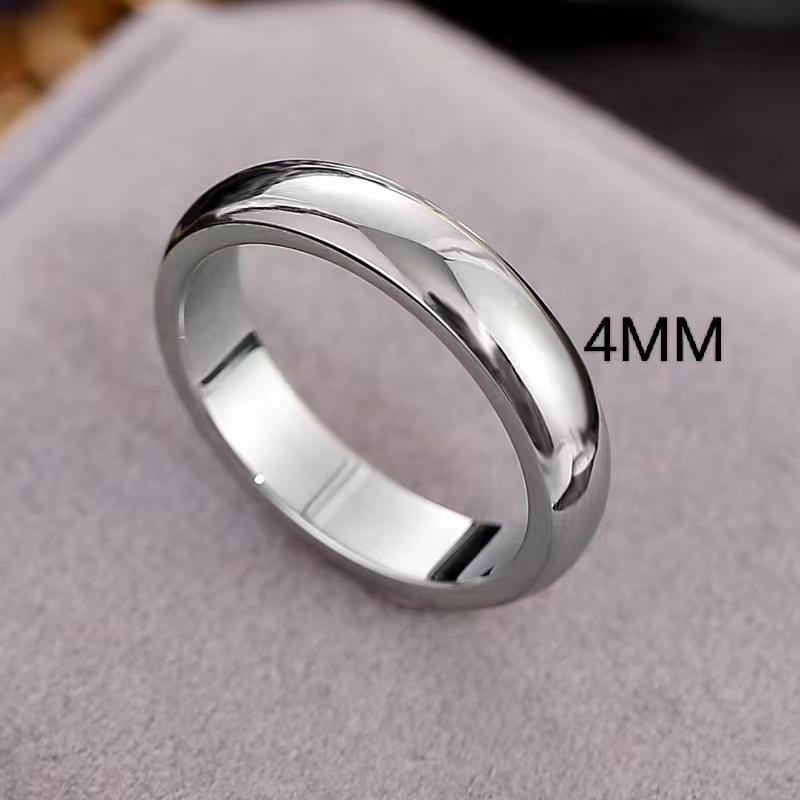 Classic 18K Gold Plated Couple Rings Wedding Engagement Minimalist Simple Smooth Stainless Steel Ring for Women and Men Jewelry