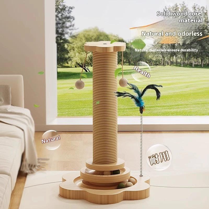 Tiragraffi 4 in 1 Giocattolo per Gatti Tiragraffi Naturale in Sisal Giocattoli Interattivi per Gatti