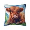 Modern Highland Cow And Flower Throw Pillow Covers Home Decor D Print Sofa Cushion Cover Polyester Soft Pillowslip Dakimakura