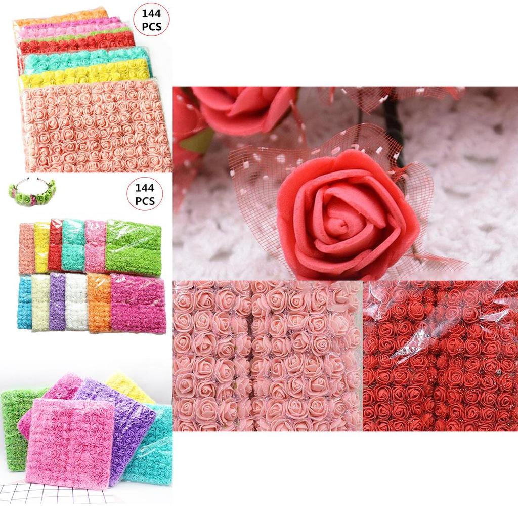 Vibrant 144pcs Artificial Foam Roses With Stems In Multiple Colors For Wedding And Home Decor